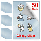 30Sheets/50Sheets Printable Vinyl Sticker Paper Self-adhesive A4 Glossy White Half Transparent Copy Paper for All Inkjet Printer