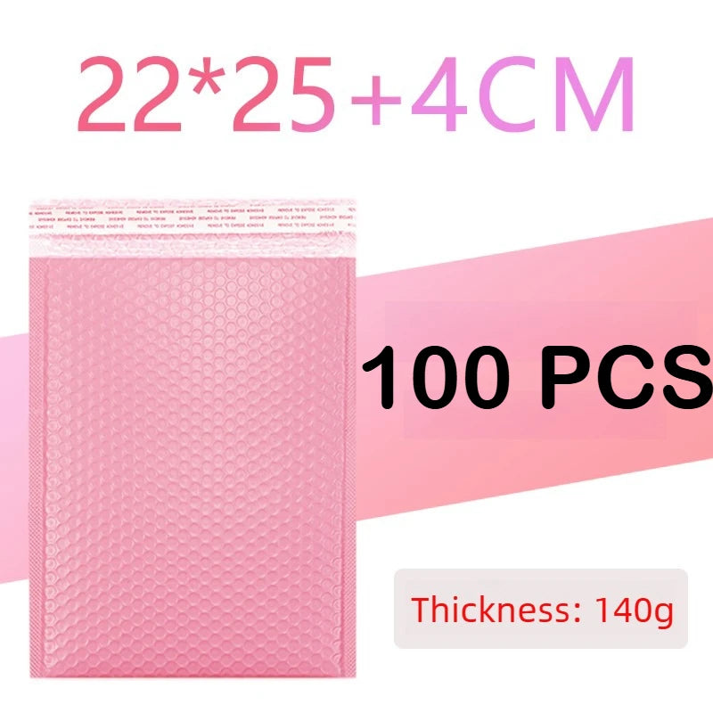 100/1 PCS Pink Poly Bubble Mailers Padded Envelopes Self Seal Padded Envelopes Gift Bags Packaging Envelope School Supplies