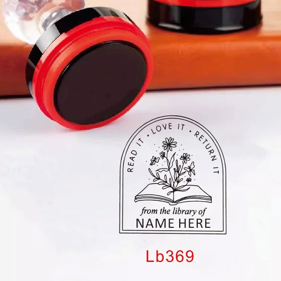 Custom Book library ink Stamp Personalized Self Inking Wedding Stamp Customized Photosensitive Seal Invitation name letter logo