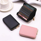 Compact Coin Purse Leather Business Credit Card Case Holder Travel Wallet for Women 20 Card Slots Small Card Pouch with
