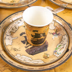 Pirate Theme Disposable Tableware Treasure Map Ship Paper Plate Cup Tablecloth Kids Pirate Birthday Party Decoration Supplies