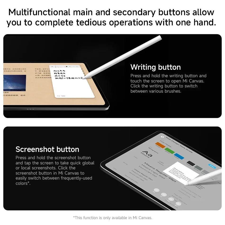 Original Xiaomi Focus Stylus Pen Tab 8192 level Sense Magnetic Drawing Writing Pencil -CN
