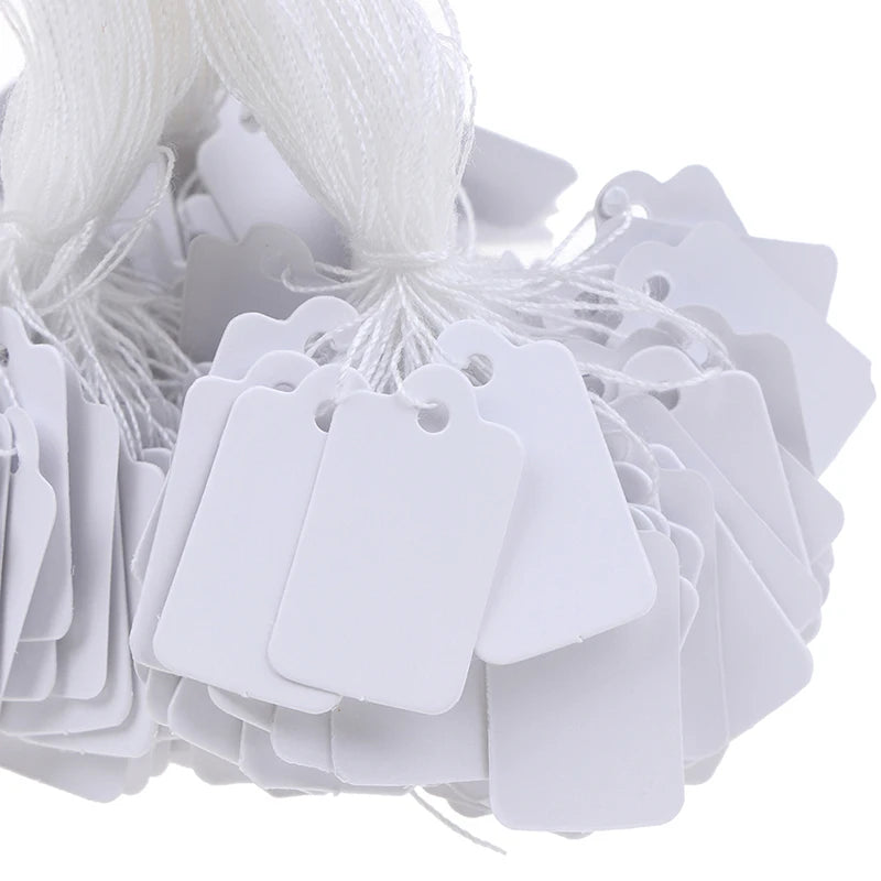 300Pcs label tie string strung ticket jewelry merchandise display price tags