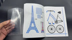 12/22 sheets of 3D printer drawing stencil paper template for 3D printing pen, pattern and clear plate set