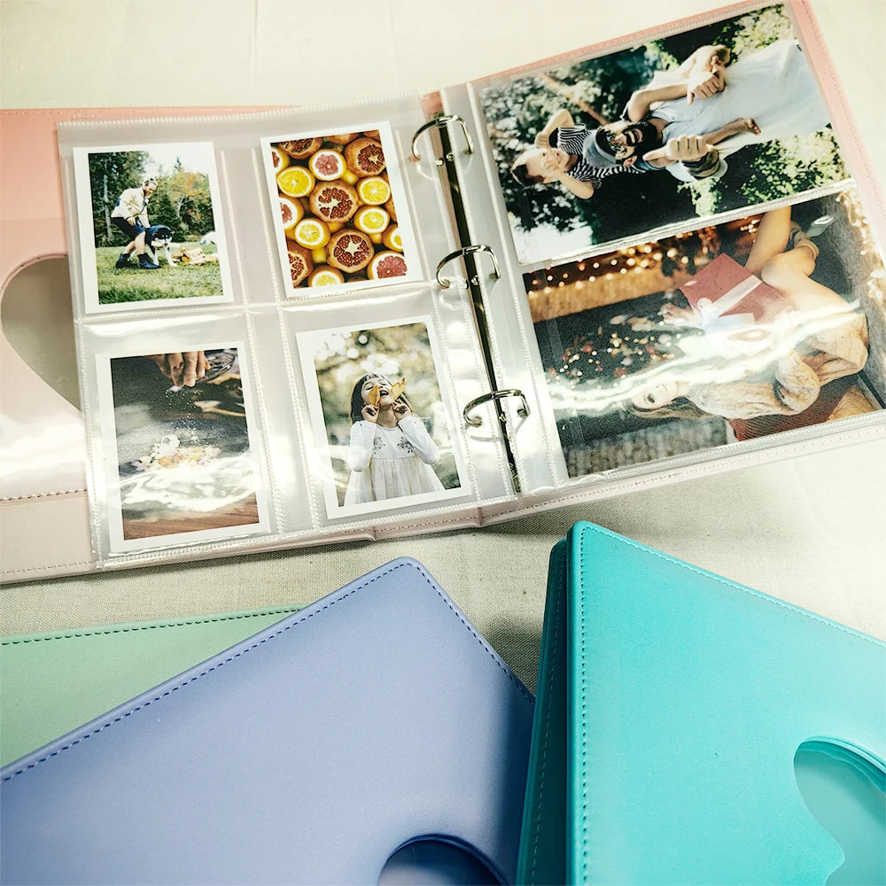 A5 3-Ring Macaron Gradient Heart Shaped Widening Photo Album Binder Photocard Card Holder for Photographs Scrapbooking Collector