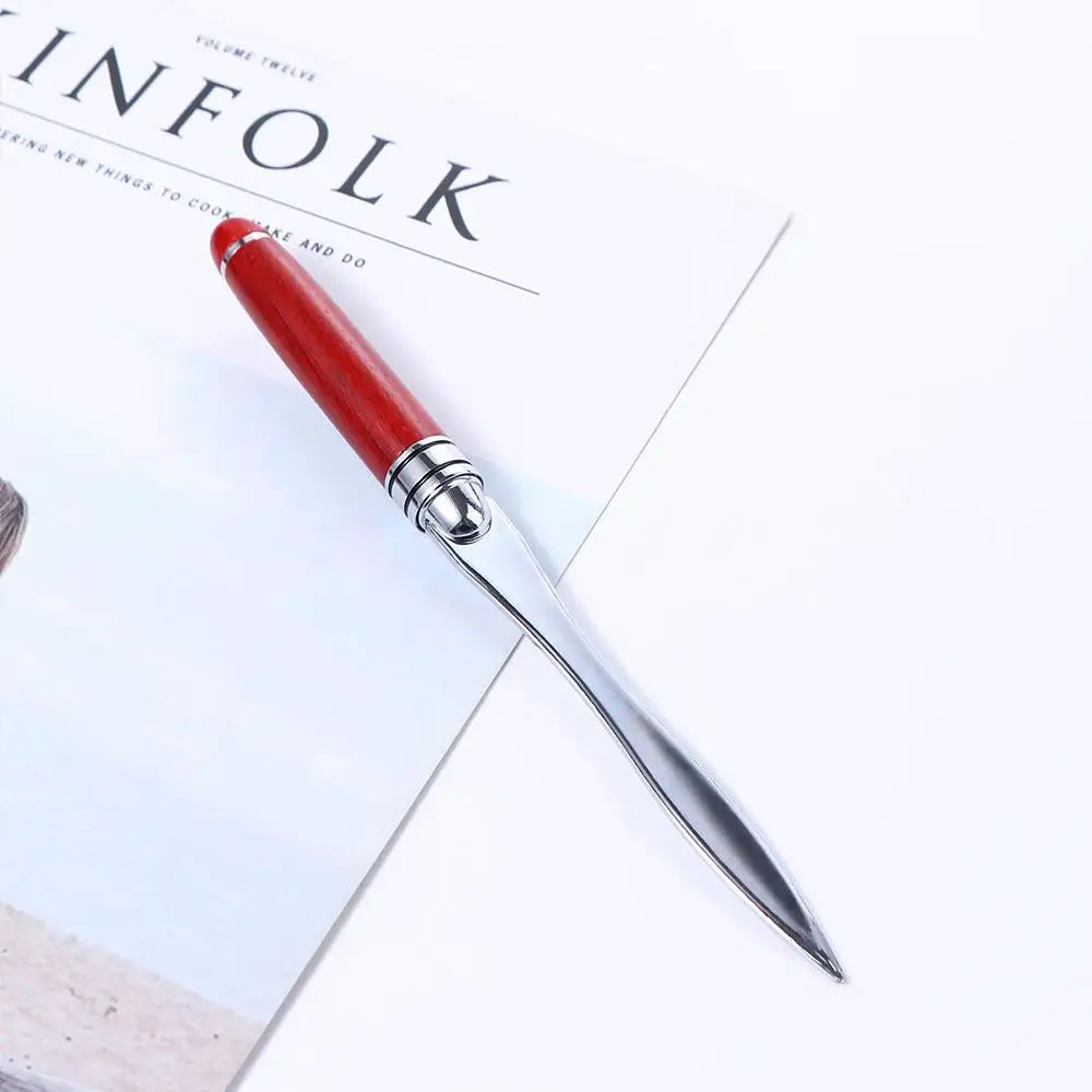 1pcs Wood Handle Letter Opener Stainless Steel cut paper Split file envelopes