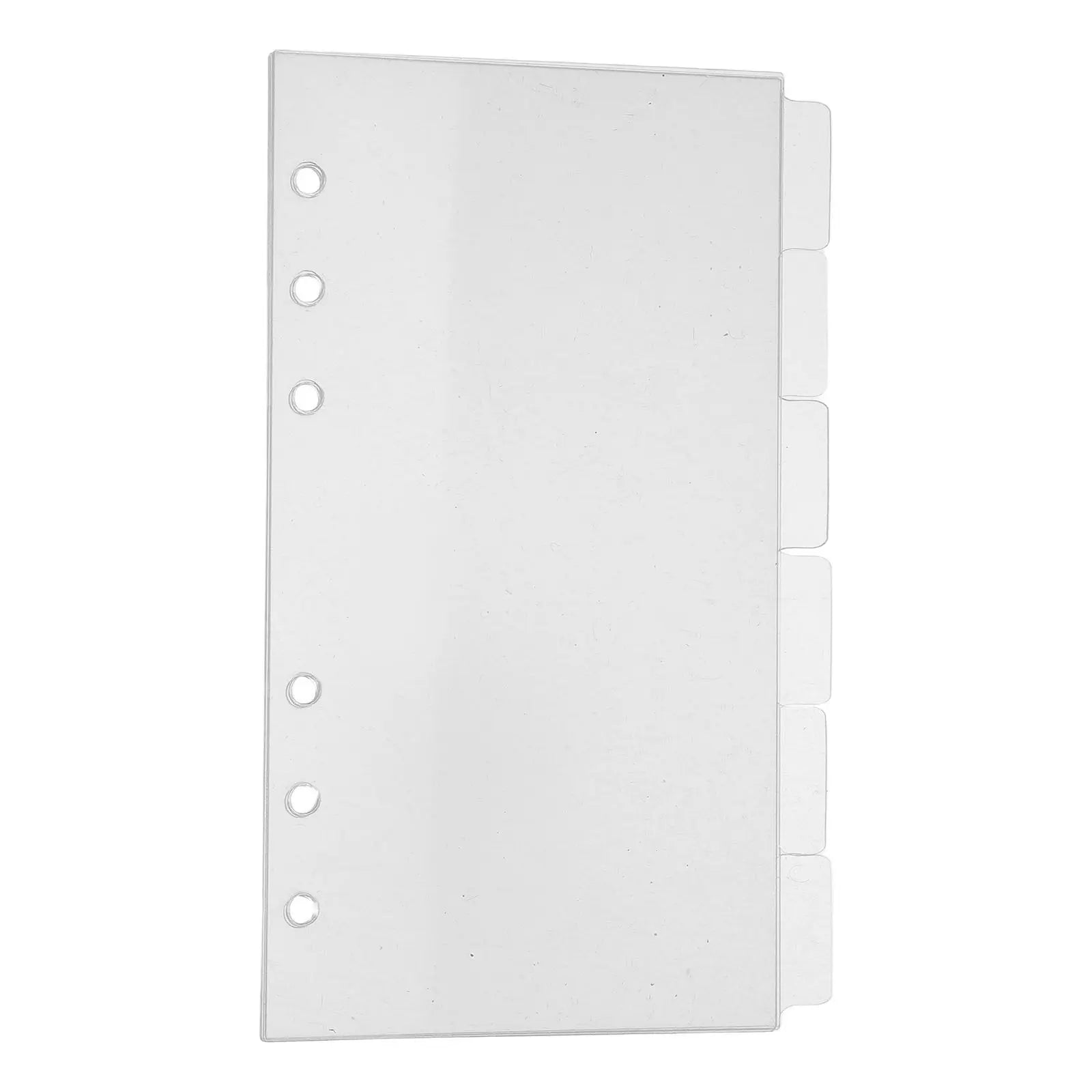 6Pcs Acrylic Index Dividers Clear Transparent Planner Inserts A6 6 Ring Binder Reusable Tabbed Separator Sheets Notebook Journal