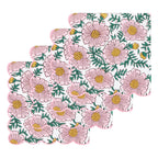 Lotus Shaped Embroidered Edge Napkins 4pcs/set Thickened Pure Cotton Breathable Placemats for Weddings Christmas Daily Party