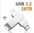 16TB Flash Drive Usb 3.2 Super High Speed Metal Transfer U Disk Pen Drive Waterproof Type C Disk SSD USB Drive Disk