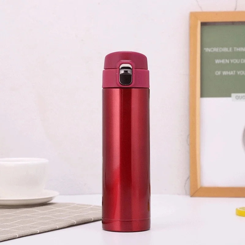 Students Go To School Thermos Cup Creative Bullet Cover Direct Drinking Water Cup Simple Solid Color Durable and Practical