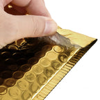 50PCS Aluminized Film Bubble Mailer Gold Mailing Envelope Waterproof Courier Bag Padded Bubble Envelopes Pack Bag for Shipping