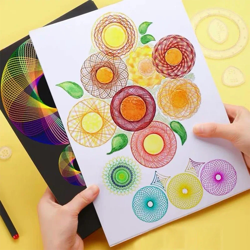 22pcs Spirograph Ruler Set Geometric Ruler Mathematical Roulette Drawing Tools Learning Painting Creative Educational Art Tool