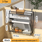 Desk File Organizer Mesh 5-Tier, Hanging Wall Mount Document Organization Stand, Desktop Vertical Mail Paper Folder Holder Rack