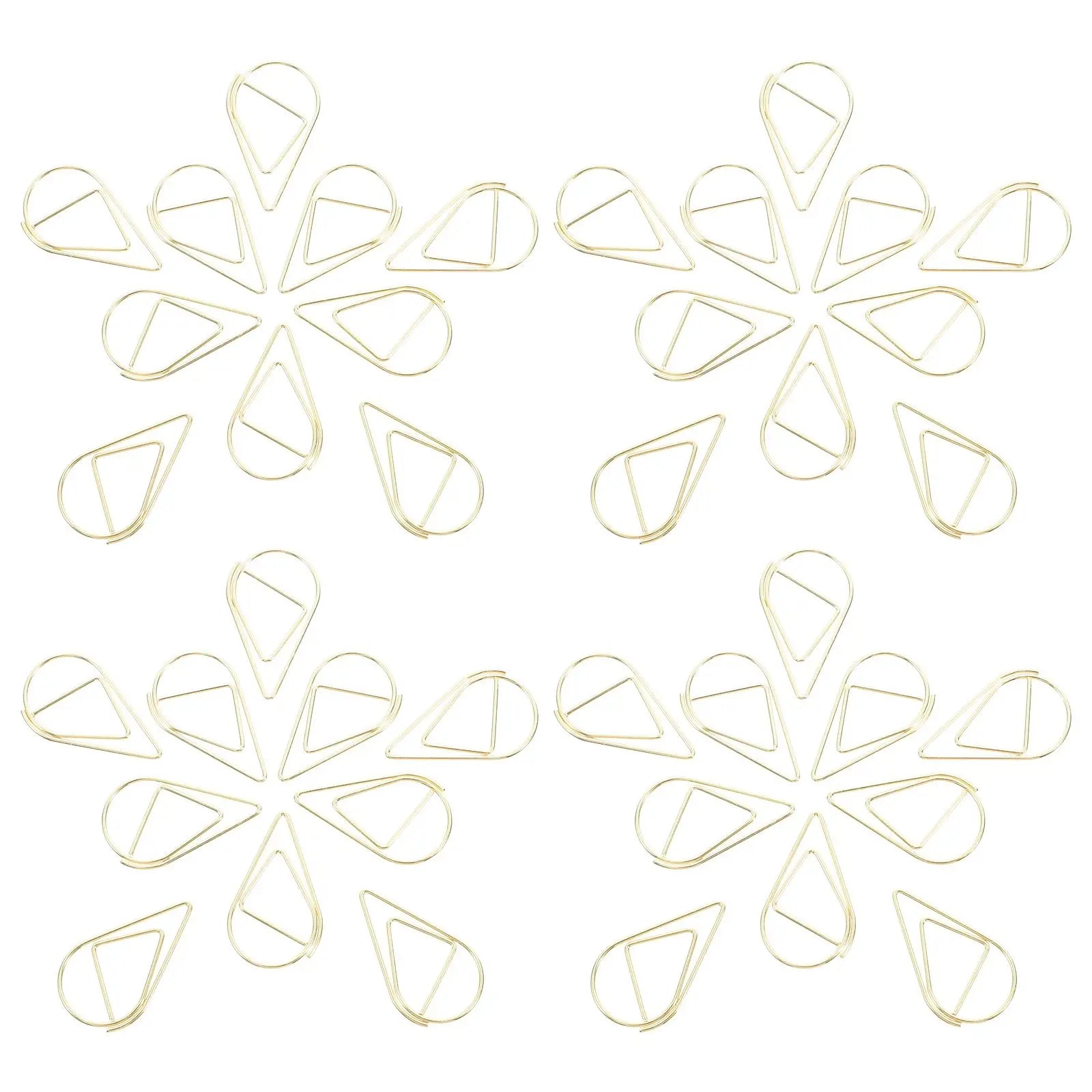 100pcs Waterdrop Paperclips Gold Metal Office Supplies Document File ganizer Teardrop Clips Paper Clamps For Files Binding