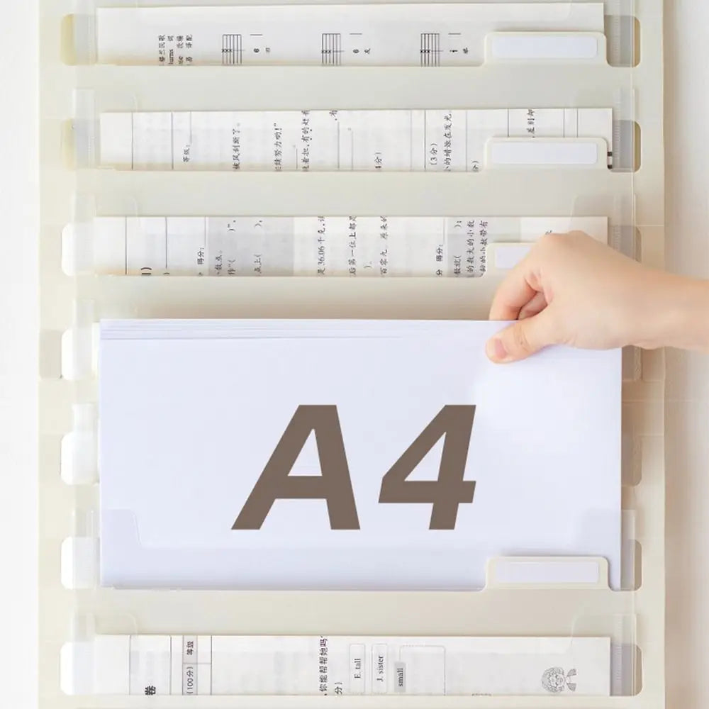 3/6/8 Pockets Wall Hanging File Folder Handheld Paper Organization A4 Paper Storage Bag Document Management