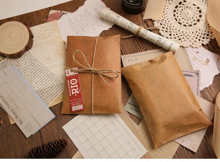 Mr.paper 10pcs/set Vintage Kraft Paper Envelope Creative Nostalgic Postcard Storage Bag Fire Paint Envelope Letter Supplies