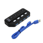USB 3.0 HUB Multi USB Splitter 4/7 Port Expander High Speed USB 3.0 Hab with Power Adapter USB 3.0 Hub with Switch for Laptop PC