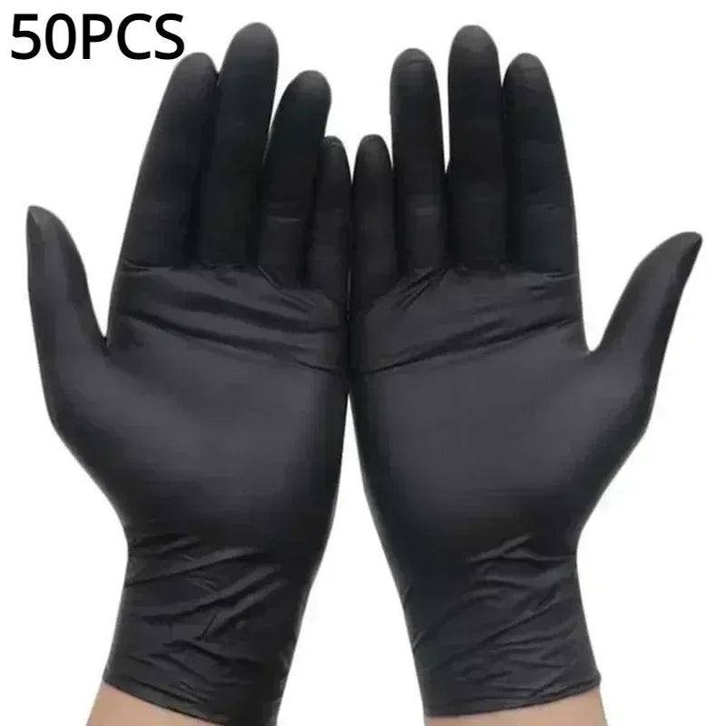 Portable Black Composite Nitrile Rubber High-Elasticity Disposable Gloves Food Work Latex Gloves Cleaning Waterproof Gloves