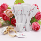 100PCS Multi Style Ring Folded Labels White/Kraft Handmade with Love Ring Price Labels Jewelry Tag Sticker Labels 6*1.2cm