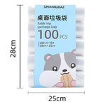 100Pcs/5Roll  Mini Garbage Bag Household Thickened Small Desktop Garbage Can Garbage Bags Disposable Trash Bags Kitchen Tools