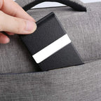 Men Postcard Box Business Multifunction Card Holder Case PU Leather Metal Pocket Holder with Magnetic Shut Cigarette Wallet Case