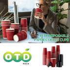 Double-Walled Paper Cup with Lids,Coffee Tea Hot Drinks Disposable Cups To Go Cups