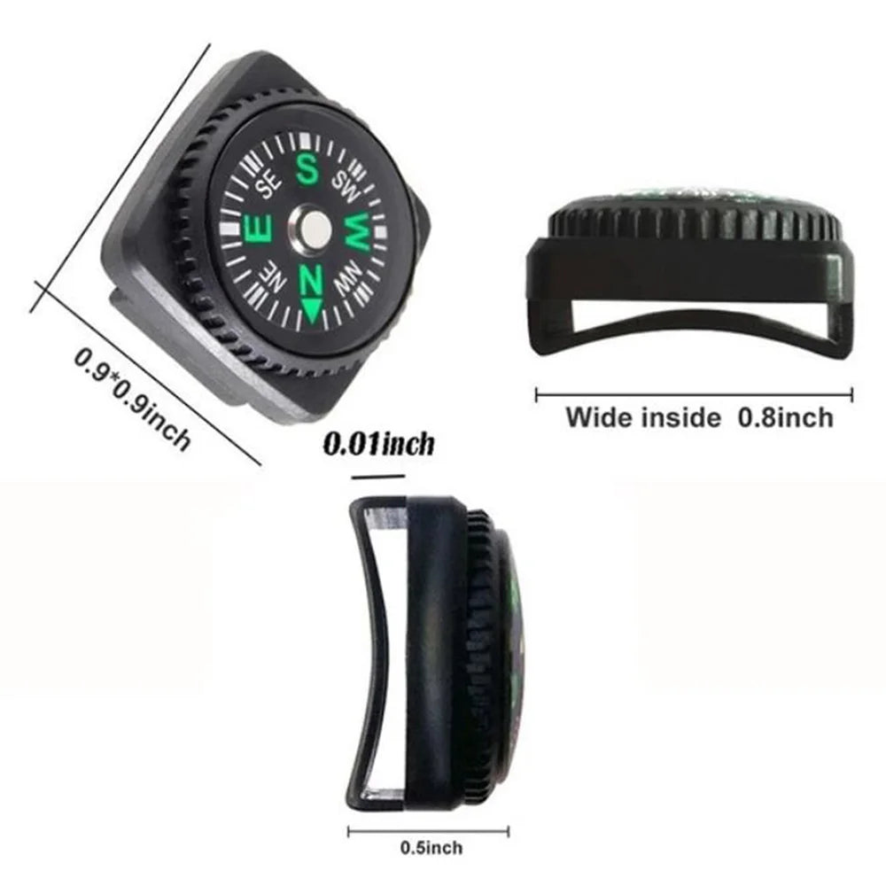 5/10/16Pcs Mini Pocket Oil Filled Compass Portable Wristband Compass  Detachable Outdoor Camping Hiking Travel Navigation Tool