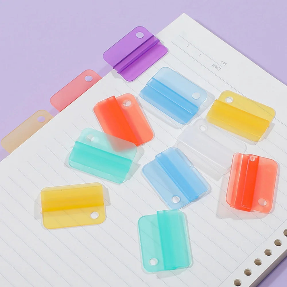 5pcs Plastic Index Clip Colorful Multi-function Bookmark Clip Transparent File Classification File Classification Clamp