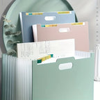 Modern white A4-sized foldable file storage box - with multiple pockets, the ideal desktop folder and desktop storage box