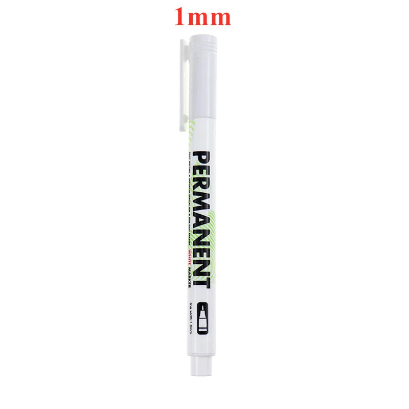 1/3/5 Pcs White Marker Pens 1.0mm 2.0mm Fast Drying Permanent Oily Waterproof Paint Tire Markers Graffiti Pens