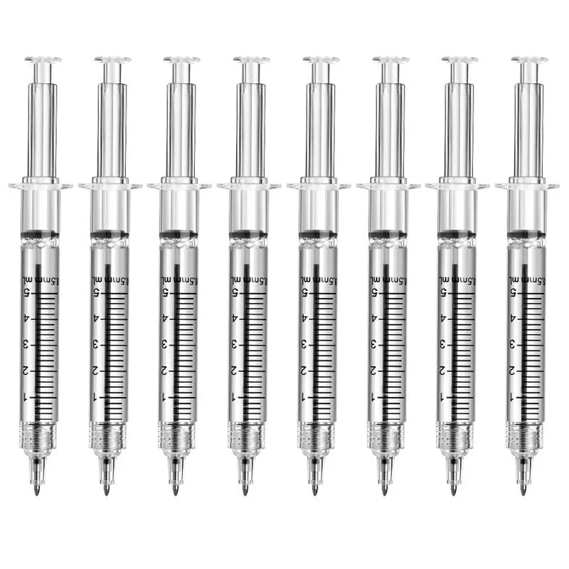 8Pcs Novelty Syringe Ballpoint Pens Cute Stationery Nurse Pen Ballpoint Pen 0.5mm Ballpen