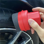 Car Wheel Polishing Waxing Curved Tire Sponge Brush With Cover Tire Clean Contour Dressing Applicator Pads for Car Accessories