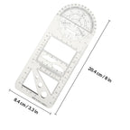 1Set Drawing Ruler Set Multifunctional Geometric Protractor Premium Plastic Measuring Tool for Students Home Office Accurate