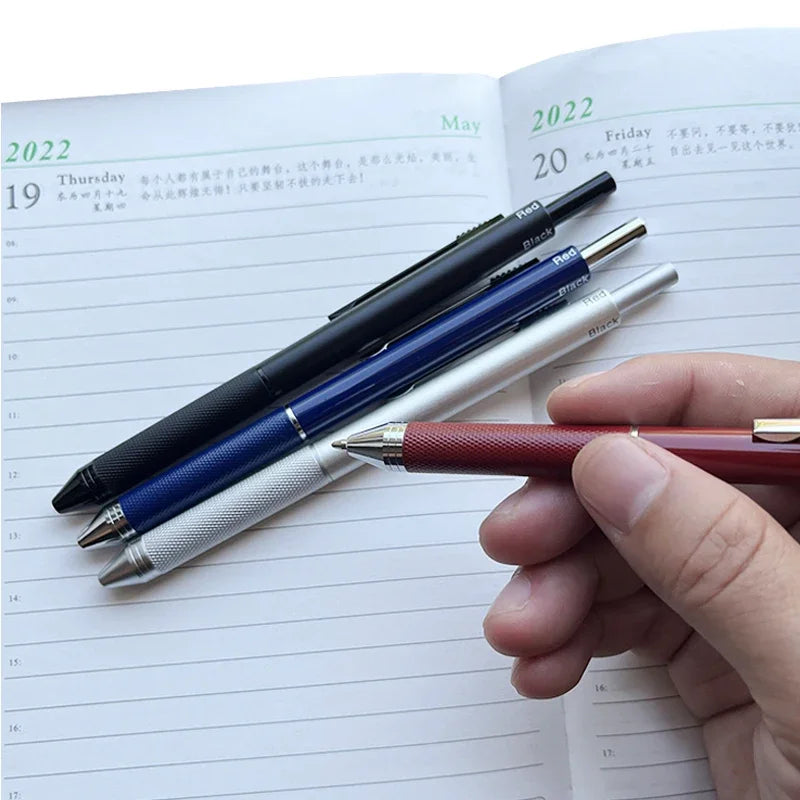 Metal Multicolor Pen 4 In 1 Gravity Sensor Ballpoint Pen 3 Colors Ball Pen and 1 Mechanical Pencil Office School Stationery Gfit