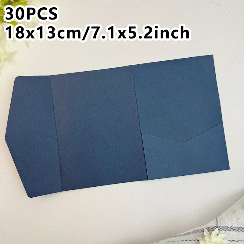 30pcs 18x13cm Green Envelopes for Wedding Invitation Small Business High-grade 250g Paper Stationery Supplies Storage Bag