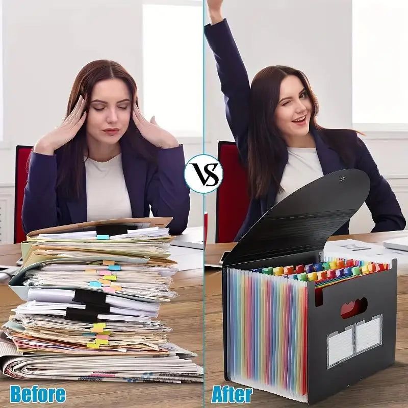 A4 Multi‑Layer Flip Organ Bag Three‑Sided Sealed Plastic File Folder with Hanging Rope Dust‑Proof Office Document Storage Bag