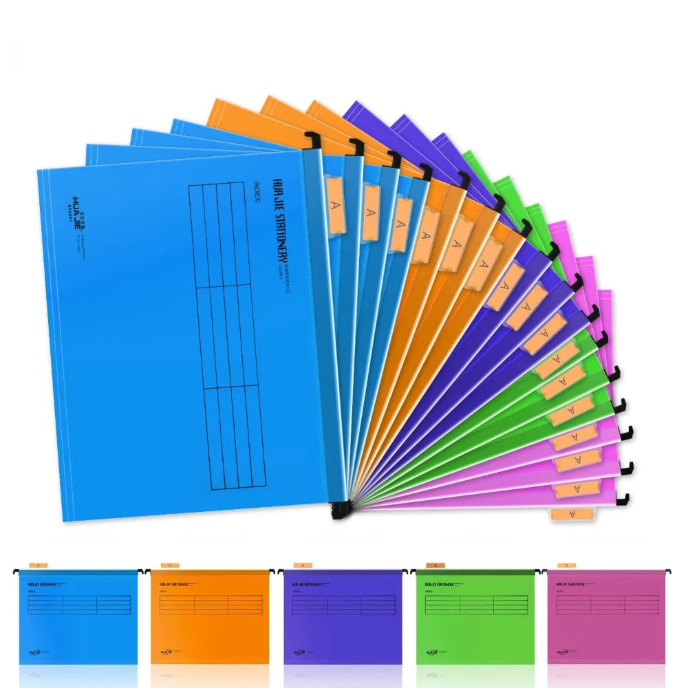 New PVC A4 Quick Labor Folder A4 Suspended Type Filing Cabinet Dividers with Hook Color Random Hanging File Folders Office