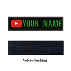 YouTube Logo 10X2.5cm Embroidery Custom Name Text Patch Stripes Badge Iron On Or  Patches