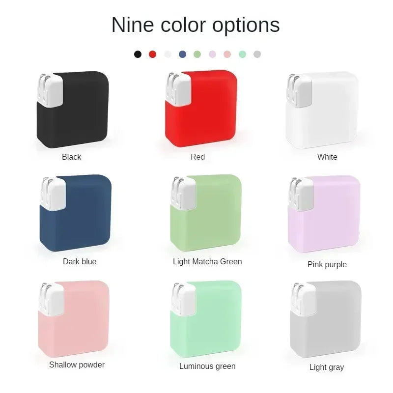 Travel Silicone Case for MacBook Charger 29-140W Adapter Cover Pro/Air Power Brick Organizer Apple Laptop Protection