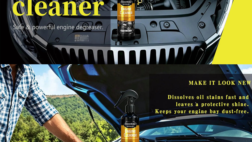 Hydroshine Engine Bay Cleaner Care  Heavy Oil Dust Clean Spray for Car Engine Powerful Decontamination Compartment Cleaning Tool