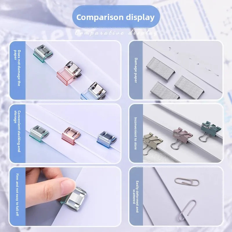 Creative Push Clip for File Organization Test Paper Storage Classification Folder Binder Sturdy Sliding Clip for Documents Books