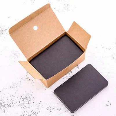 100pcs/Box Blank Kraft Paper Cards Mini Note Message Cards or Craft DIY Business Thank You Gift Label Learning Card 5x9cm