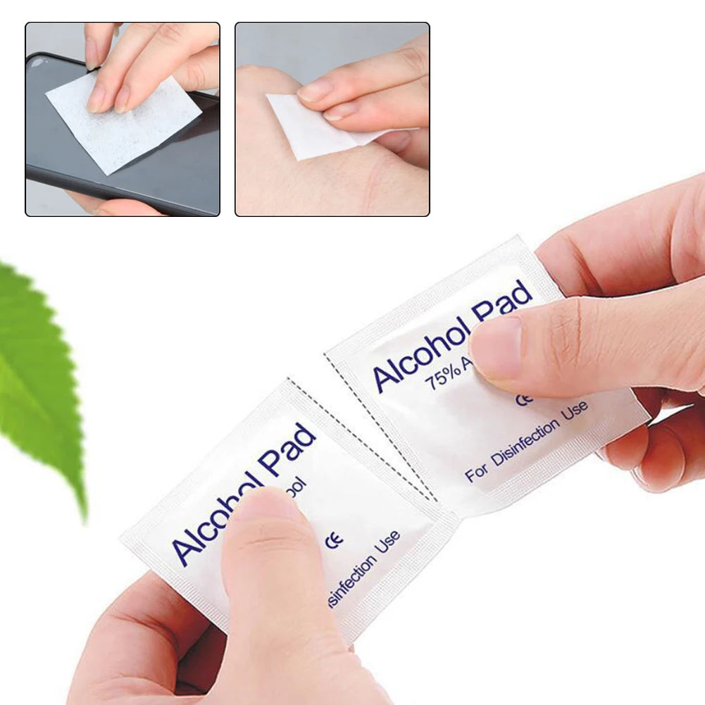 10/100Pcs Car Detailing Disposable Alcohol Disinfection Cotton Pad Wash Care Phone Cleaning Wiper Screen Glasses Cleaning Cotton