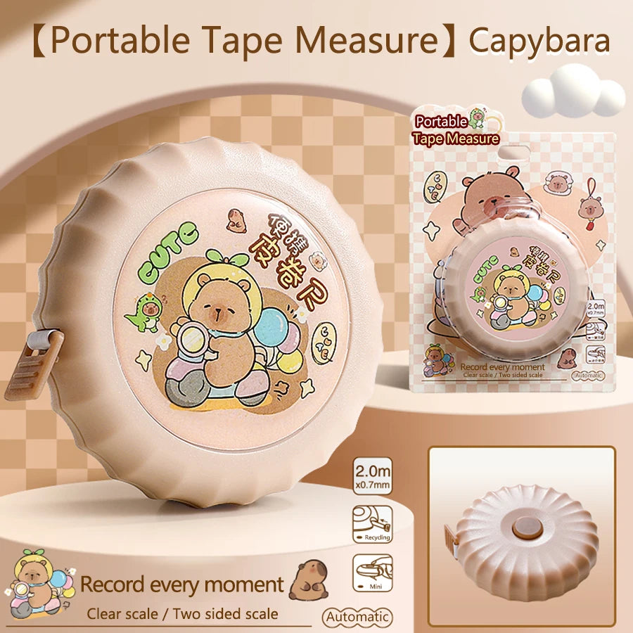 2Meter/79Inch Cartoon Mini Retractable Tape Measure, Self-Lock Double Scale Soft Ruler for Sewing, Body, Craft & Home Office