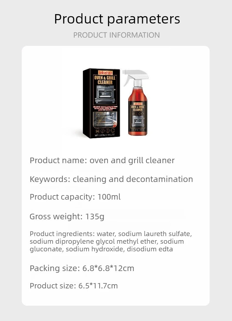 Kitchen Oven Cleaning Foam Spray Powerful Heavy Oil Stain Remover Multi Purpose Cleaner for Grill Stove Cookware Cleaning Tools