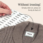 Custom Name Clothing Labels for Kids, Self-Adhesive Fabric Name Stickers, No-Iron Waterproof Washable Labels