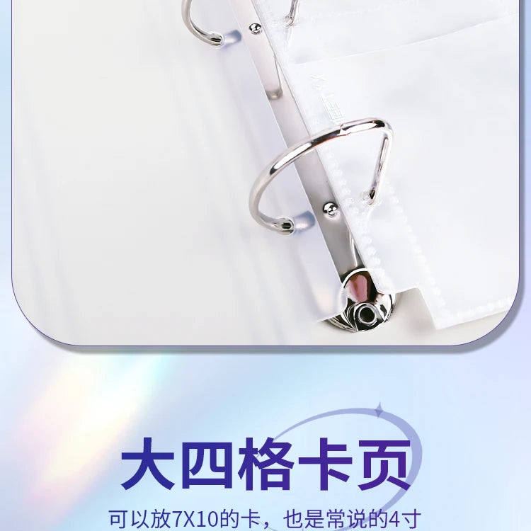 Heavy Duty A5 Card Binder W/ 55mm Large D-Rings 3-Ring Thick Photo Card Album W/ Elastic Band for K-pop Collection