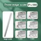 Space Ball 30cm Triangular Scale Ruler Metal Straight Ruler Metric Architect Engineer Accurate Drafting Measure Tool