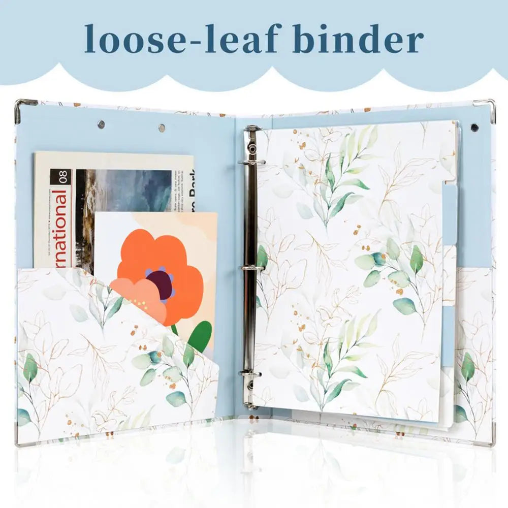 3 Ring Binder Portable 3Ring View Binder Non-Stick File Folders Letter Size Refillable Office Supplies with Divider School