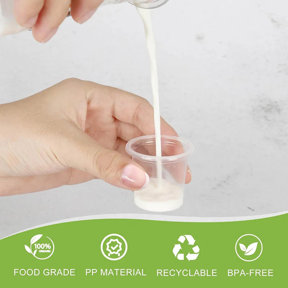 0.6oz/20ml Disposable Mini Jello Shots Cups,Tiny Clear Plastic Sample Cups for Tequila Alcohol Tasting,One Shot Cheers Party